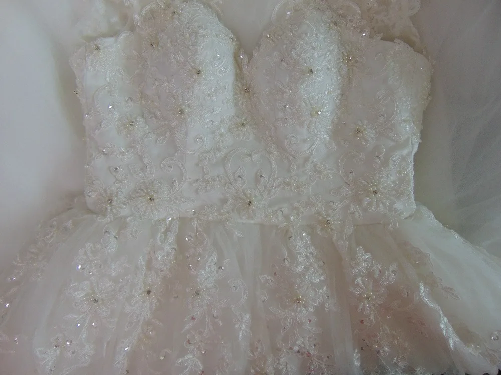 Реальные Vestido де Noiva Высокая Шея Бальное платье Свадебное Платье Из Бисера Люкс