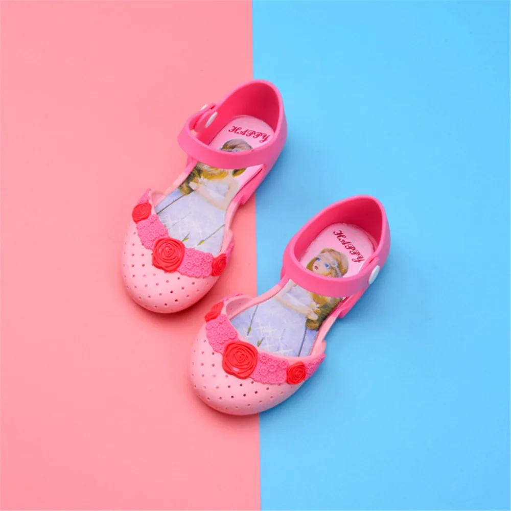 Girl's New Arrival Roses Flowers Decor Mini Melissa Summer Sandals Casual Fashion Round Toe Jelly Shoes Flat Beach | Детская одежда