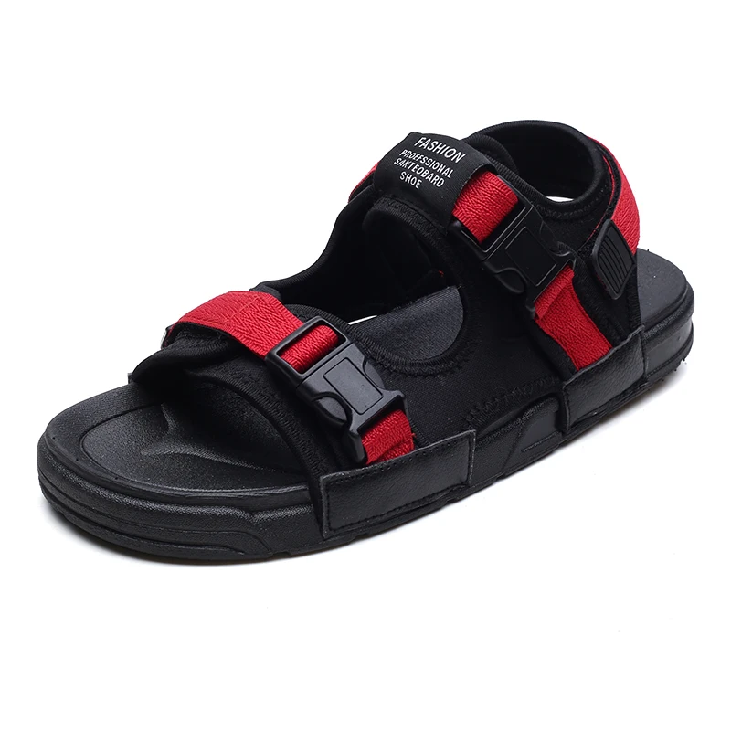 Сандалии мужские в римском стиле Модные дышащие однотонные Повседневная летняя