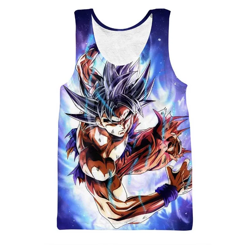 Аниме Dragon Ball Z мужские летние Майки Топы Супер Саян Гоку белый Бог Вегета Dragon Ball майка для занятий бодибилдингом Спортивная одежда для фитнеса - Цвет: 8
