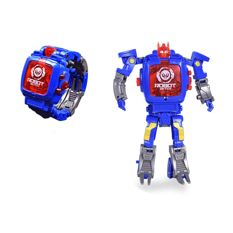 Free shipping Cartoon Creative Kids Transform Robot Wristwatch Transformation Electronic Toy Deformation Robots Watche Child Gif | Игрушки и