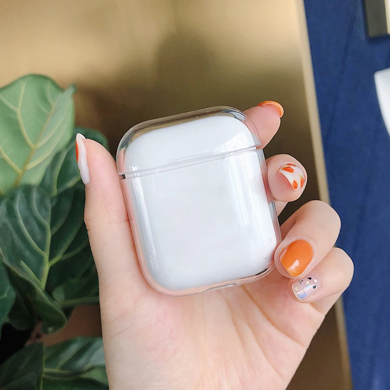 Чехол s для AirPods 2nd прозрачный чехол наушников Apple Air Pods 1 зарядный футляр Жесткий ПК