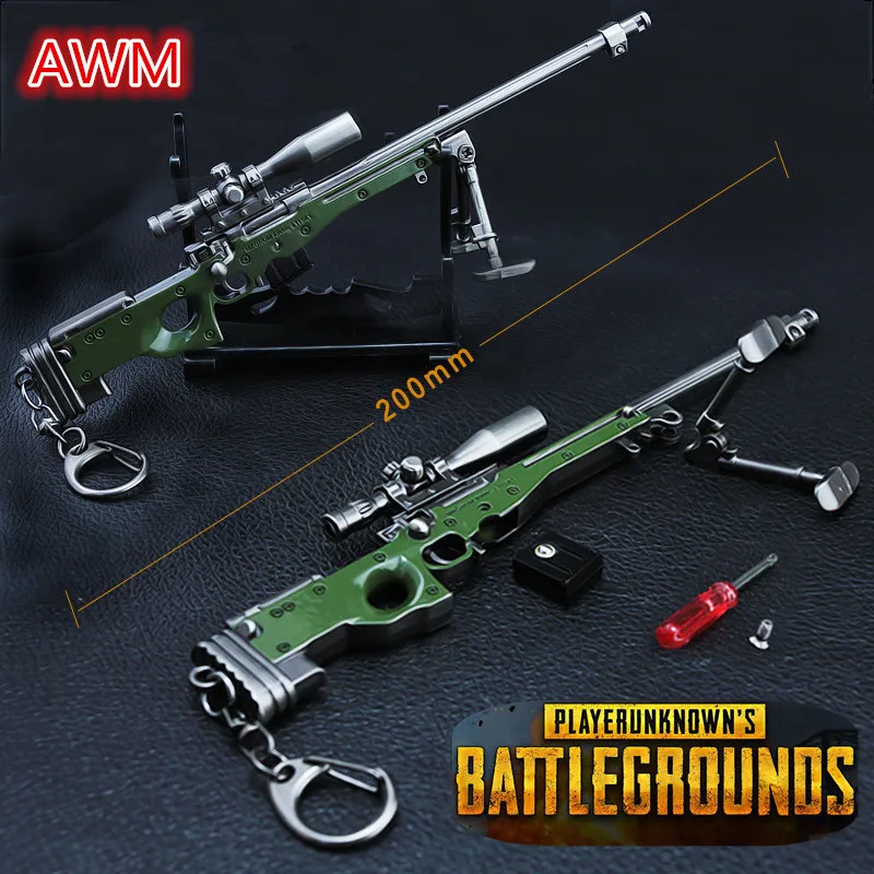 PUBG Game Playerunknown's Battlegrounds AWM Metal Keychain Pendant Accessories Chicken Dinner | Action Figures