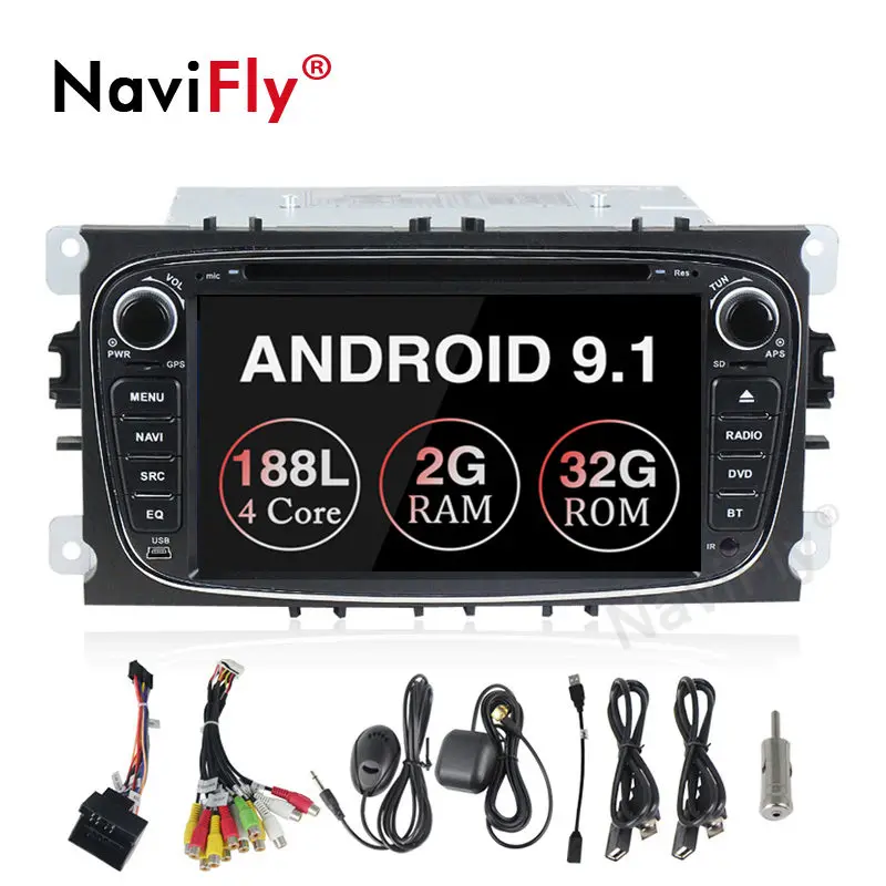 Новинка! HD1024* 600 2din Android 9,1 автомобильный Радио dvd-плеер gps навигация для FORD/Focus/S-MAX/Mondeo/C-MAX/Galaxy/Kuga 2+ 32G wifi