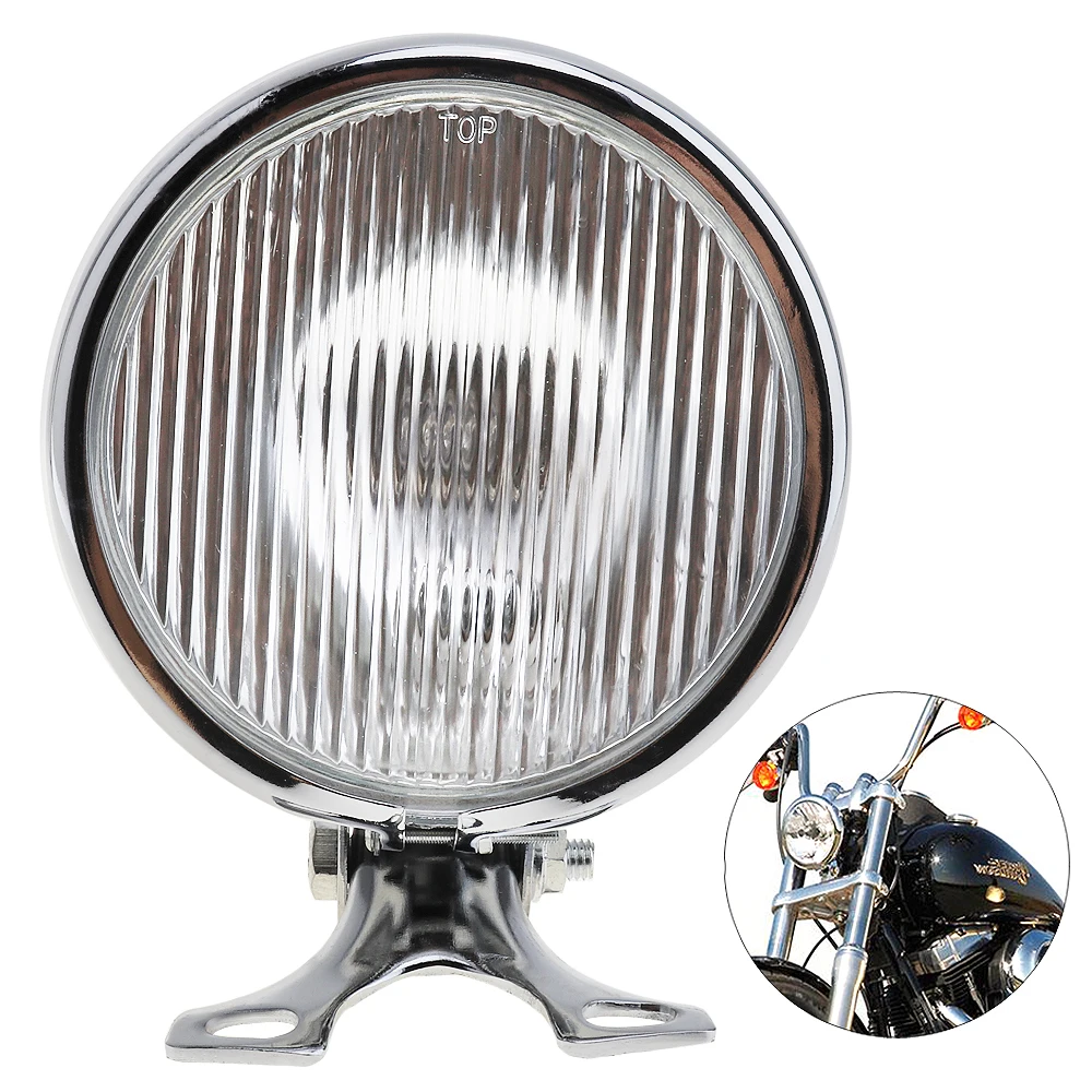 

5 Inch 35W 12V Universal Retro Metal Motorcycle Headlight Round with Holder for Halley / Suzuki wholesale