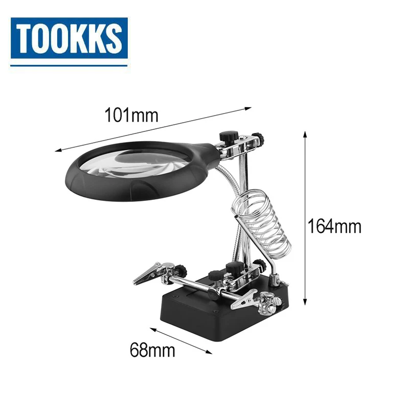 Увеличительное стекло для пайки 5 светодиодный зажим пайки|Лупы| |