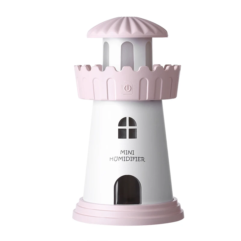 Cute Pink EJOAI USB креативный увлажнитель воздуха Lighthouse эфирное масло Арома диффузор светодиодный свет ароматерапия тумана для домашнего офиса - Цвет: Cute Pink