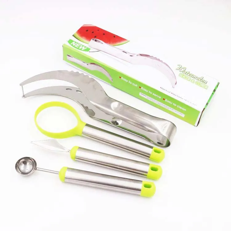 set 4pcs Нож для арбуза из нержавеющей стали для быстрого ужина кухонные ножи инструмент для овощей Кухонные режущие принадлежности Кухонные Ножницы - Цвет: set 4pcs