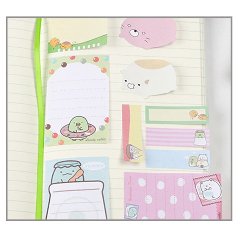 Милый мультфильм 6 складной Блокнот N Times Sticky Notes memo закладки для блокнота подарок канцелярские товары случайный стиль