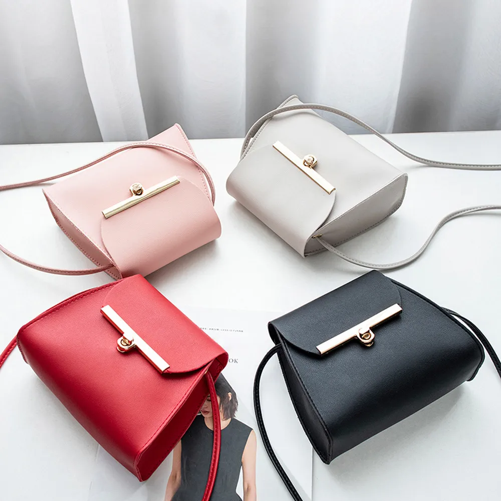 25# womens purses and handbags white bag Women Fashion Pure Color Leather Messenger Shoulder Bag Chest malas de senhora | Багаж и сумки