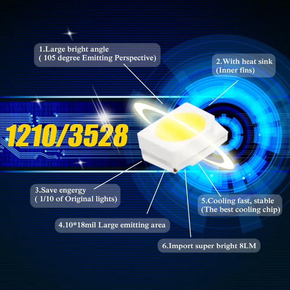 Автомобильная светодиодная лампа AutoEC 10X T3 T4.2 T4.7 1 smd сменные светодиодные лампы