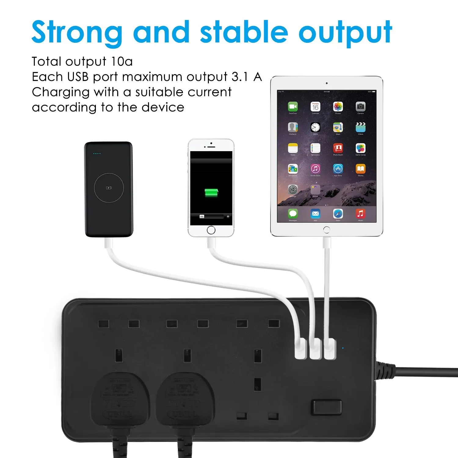 Удлинитель адаптер 6 AC UK usb розетки удлинитель Розетка с USB зрядник для защиты от