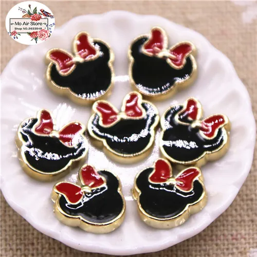 black 50pcs 50 шт 11 мм Минни деликатные белые/черные пуговицы домашний сад ремесла Кабошон Скрапбукинг DIY аксессуары - Цвет: black 50pcs