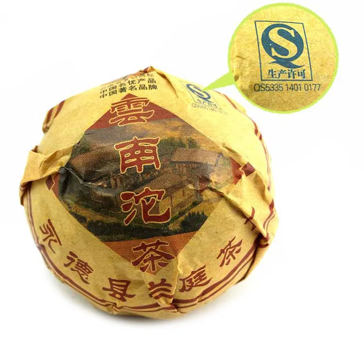Лань отбеливающая серия Chun высшего сорта Yunnan Tuo Cha китайский Tuocha Ripe Pu в форме хоккейной шайбы, Шу ПУ-эр Чай 100 г