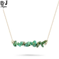 bojiu choker necklace for women new bohemia natural stone colorful crystal pendant chokers necklaces with copper chain nks017
