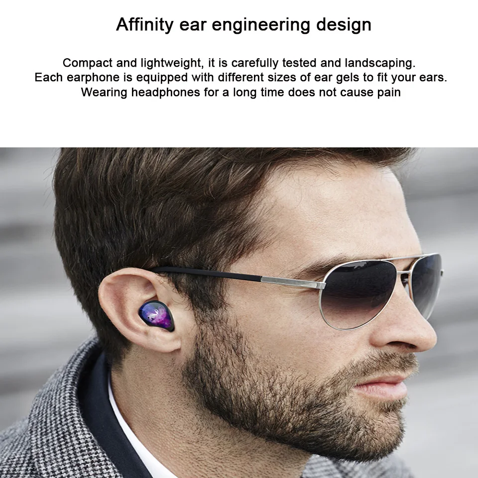 Настоящие беспроводные наушники Bluetooth 5 0 HiFi стерео глубокие басы шумоподавляющие