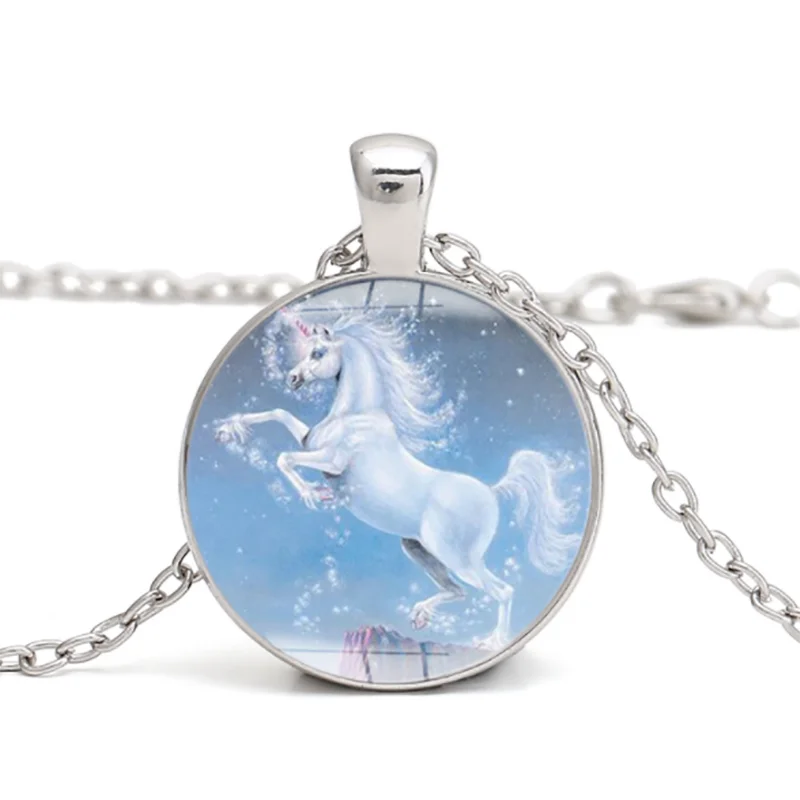 Only-necklace Детские пижамы с единорогом для маленьких девочек; Детские платья с единорогом для девочек; костюм с единорогом; детская одежда; летняя одежда - Цвет: Only-necklace