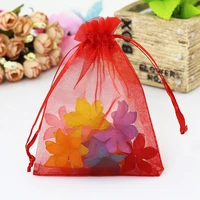 2017 new 50pcslot 30x40cm red organza bag wedding cosmetics jewelry packaging bags cute organza drawstring pouch gift bag