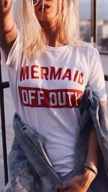 Женская футболка Русалка модный топ без пошлин Повседневная рубашка для девочек