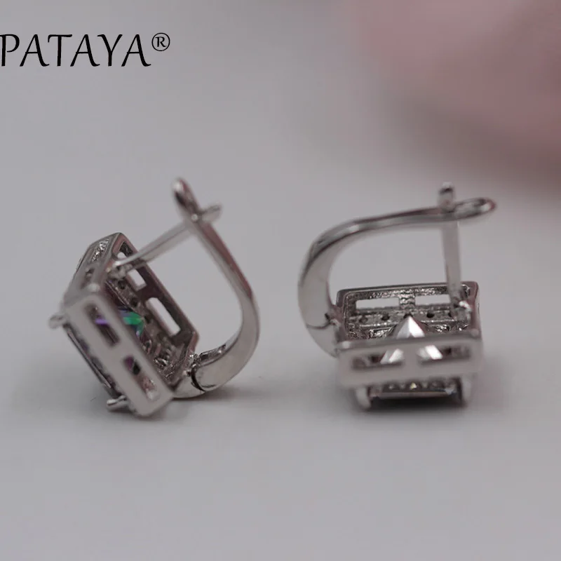 Новинка квадратные серьги PATAYA из натурального циркония подвески настоящего