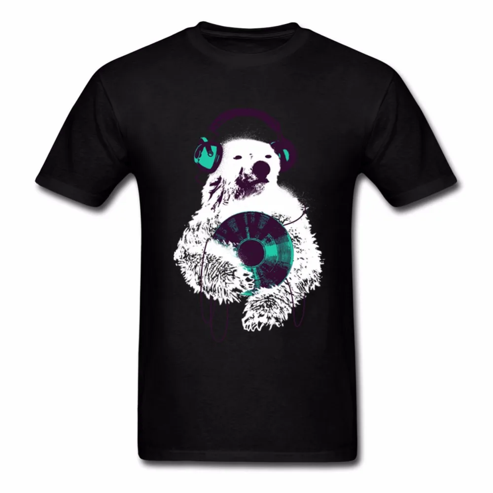 Мишка записи футболка на заказ короткий рукав Для мужчин хип-хоп Camiseta Хлопок Crewneck