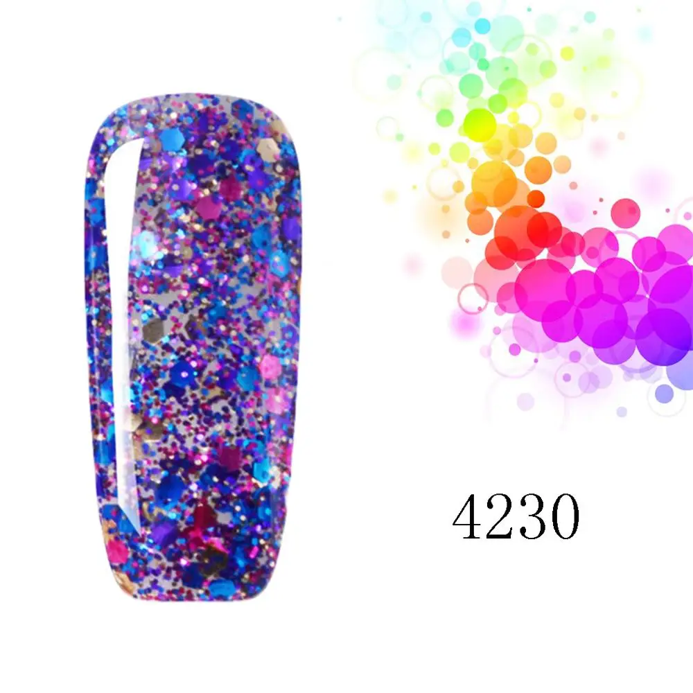 36 цветов 10 мл * 6 шт. Искра Bling светодиодных УФ гель лак для ногтей Лаки набор блеск