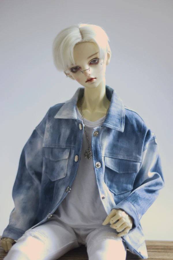 Одежда для кукол BJD 1/3 1/4 1/6 MSD джинсовое повседневное пальто синего и белого цвета