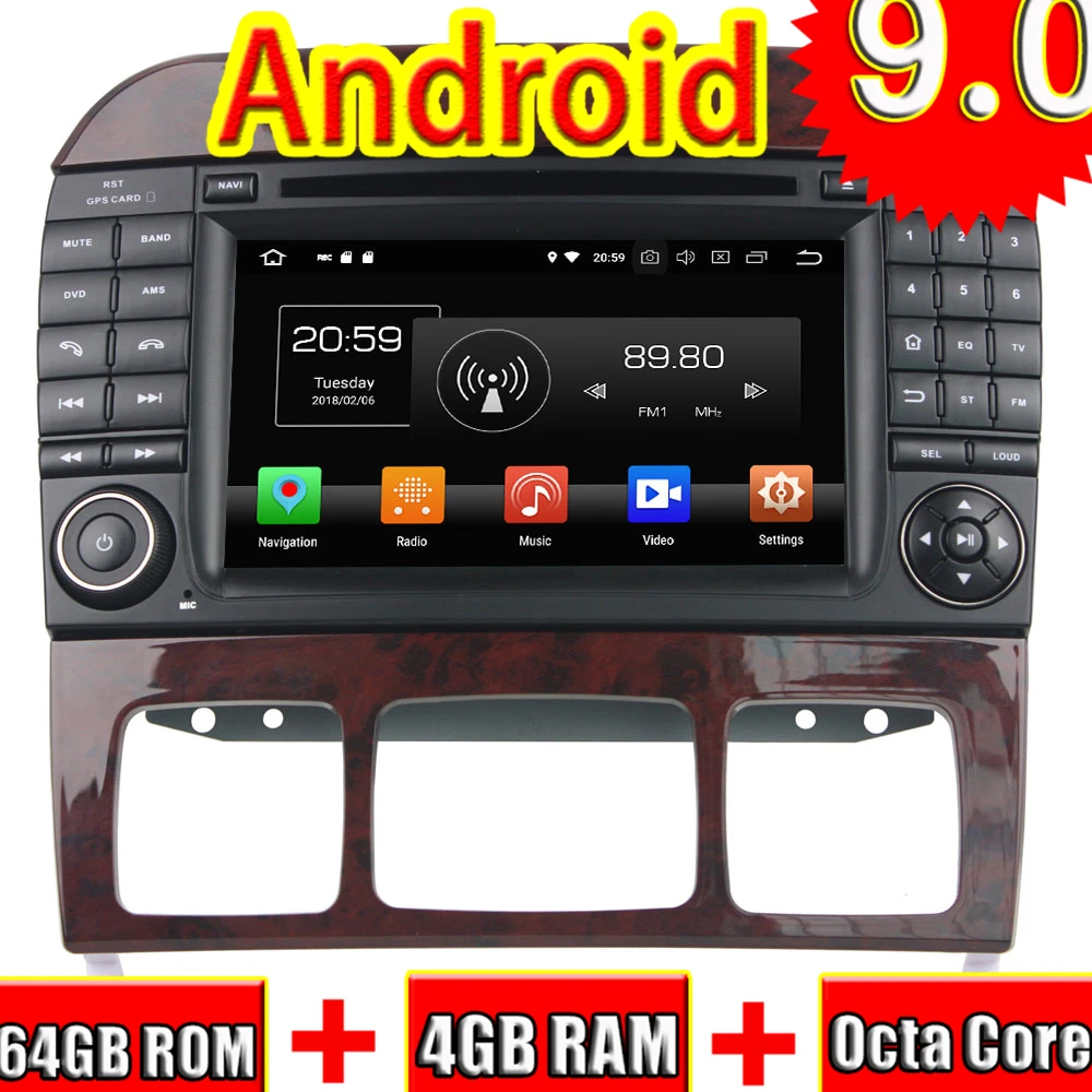 

Topnavi Android 9.0 Auto GPS Navigation For Benz S-Class W220/S280/S320/S350 /S400/S430/S500 Octa Core 4+64G DVD Player Radio