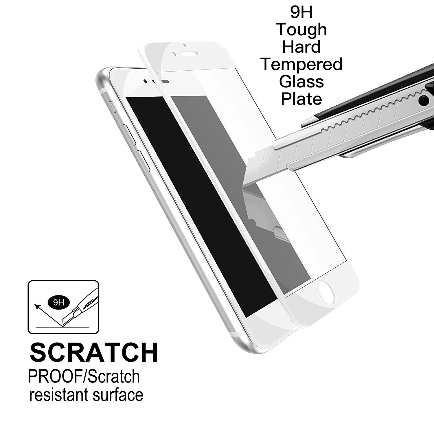 Buy 1 Get Free !!! Roybens Soft Edge 3D Curved TPU Case Cover For iPhone 6 6S 7 Plus Temper Glass Screen Protector Clear Film |