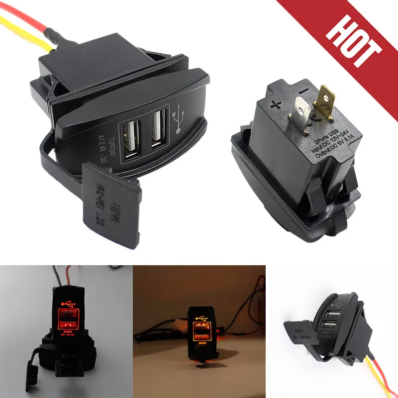 Автомобильное зарядное устройство с двумя USB-портами 12 В 24 |