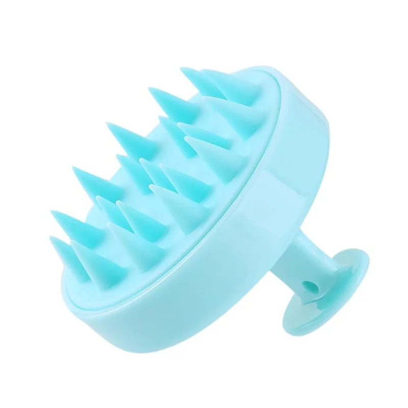 light blue 1 шт силиконовый массажер для головы, щетка для мытье шампунем, гребень для ванны, душа, спа-щетка, массажные инструменты для мытья волос - Цвет: light blue