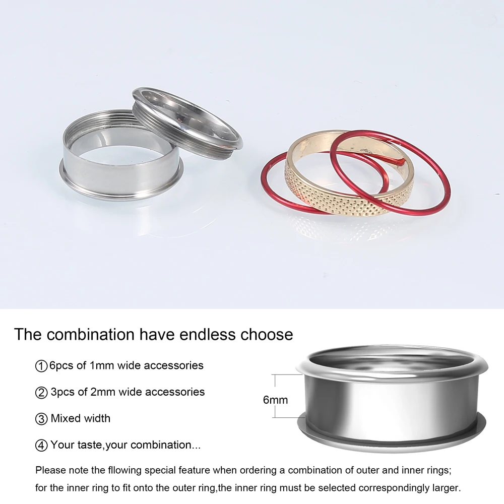 Женское Винтажное кольцо из нержавеющей стали со сменными внутренними