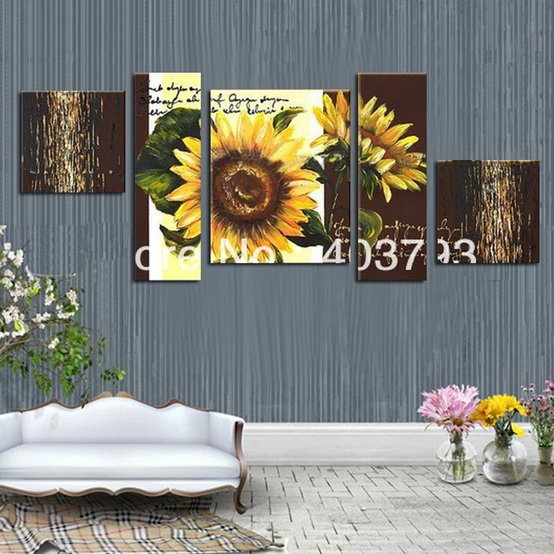 5 панелей Чистая ручная роспись Масляные картины современный европейский стиль