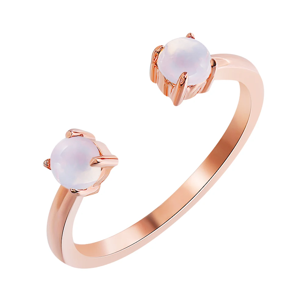 

ZS Open Rings for Women Rose Gold Engagement Rings for Women Adjustable Wedding Rings for Bague Femme Moonstone anillos mujer