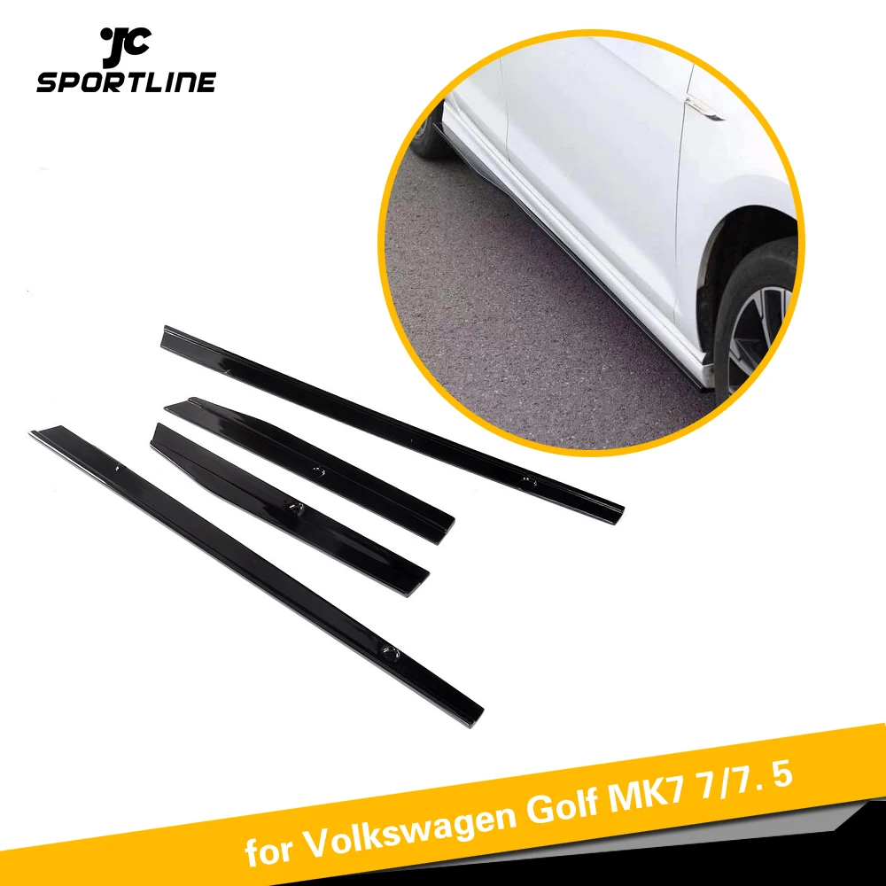 Черные PP боковые юбки фартуки для защиты двери подбородок комплект Volkswagen VW GOLF 7 5 R