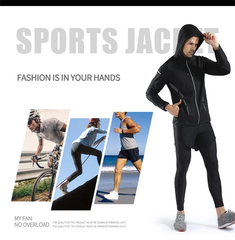 JINXIUSHIRT мужская куртка для бега Новая Осенняя зимняя мужская черная Светоотражающая спортивная куртка повседневная приталенная куртка для фитнеса Топы