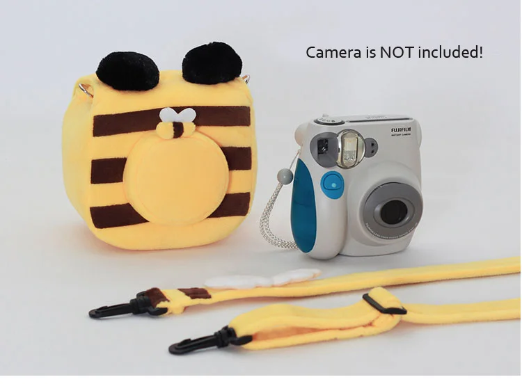 Roadfisher желтая пчела ручной работы камера сумка Вставка чехол ремень подходит Polaroid Fuji Instax Mini 7S 8 25 90 50S 210 hello kitty