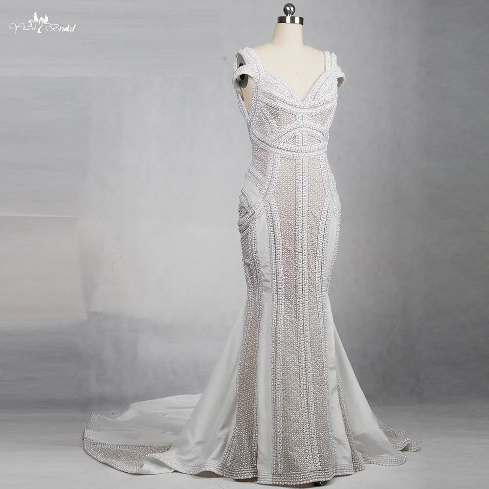 RSW1163 Yiaibridal, высокое качество, для Африки, женское, тяжелое, расшитое бисером и жемчугом, сексуальное свадебное платье, Русалка, Vestidos De Noiva De Luxo