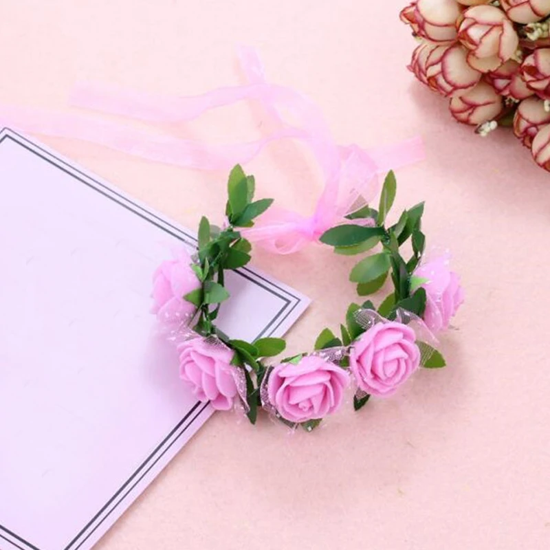 

New Artificial Flower Bracelet Floral Bridal Flowers Wristband Bridal Wreath Decor Party wedding birthday