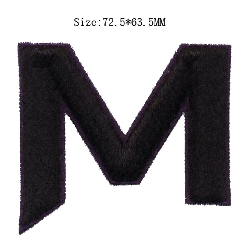 Большой M Вышивка патч 72 5 мм в ширину/черный/толстый расплав/для рукавов | Дом и