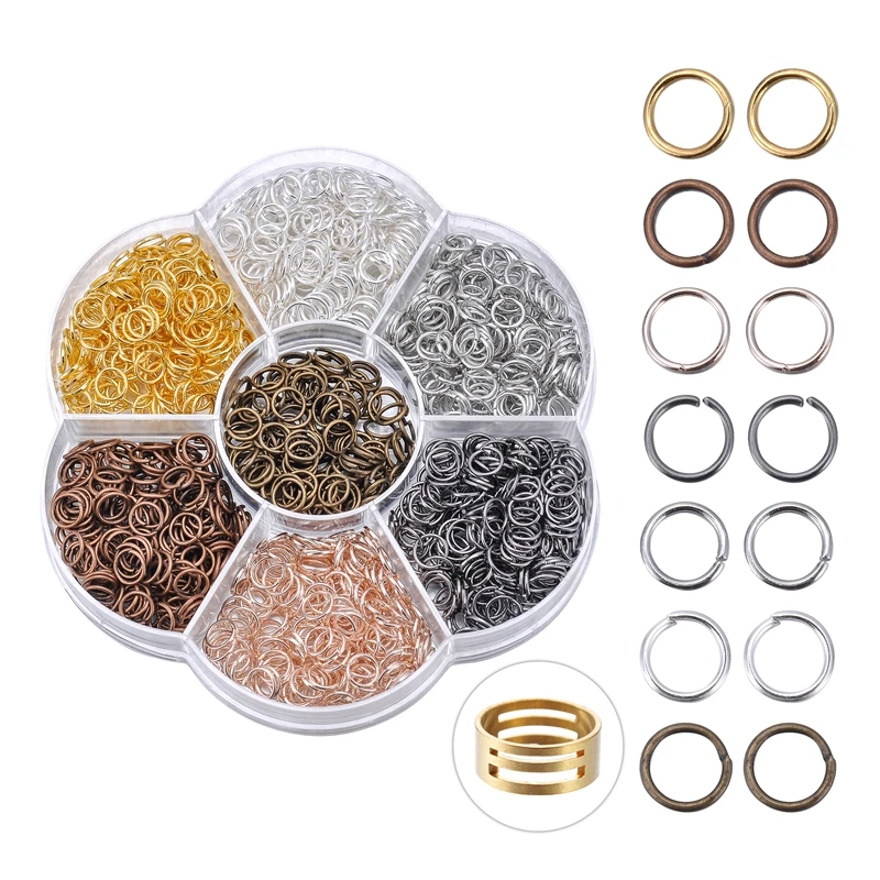 alloy 6mm 1400pc 4000 шт./компл. комбинированное Открытое кольцо замкнутое кольцо Пряжка Омаров отправить Ручные плоскогубцы ожерелья DIY Ювелирные изделия Аксессуары - Цвет: alloy 6mm 1400pc
