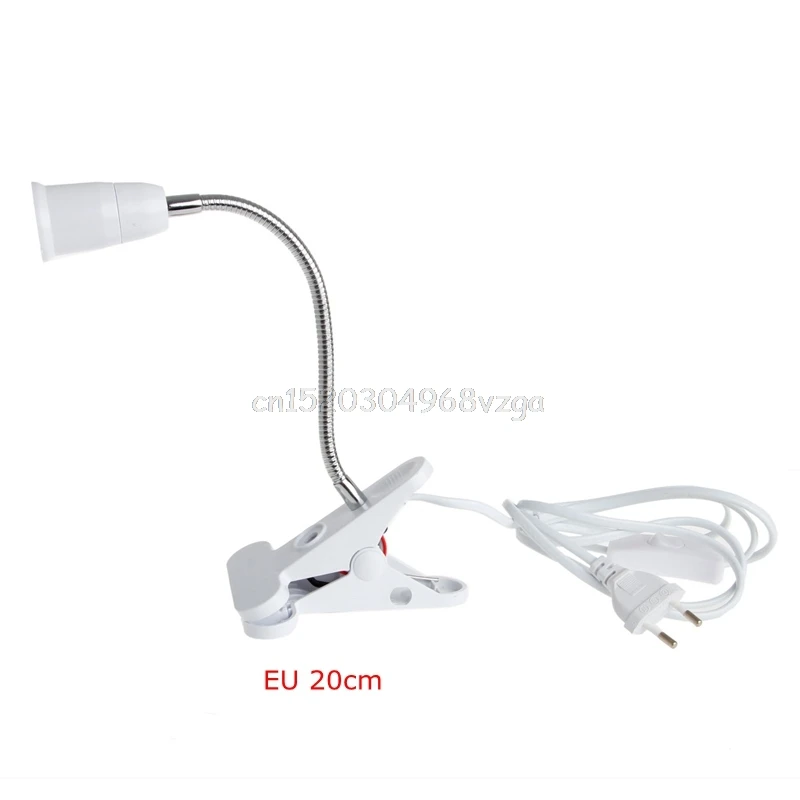 EU 20cm Переключатель E27 20 Вт, 30 Вт, 40/50 см AC 85-265V гибкий зажим на выключатель светодиодный лампа держатель Гнездо Мощность кабель US/EU - Цвет: EU 20cm