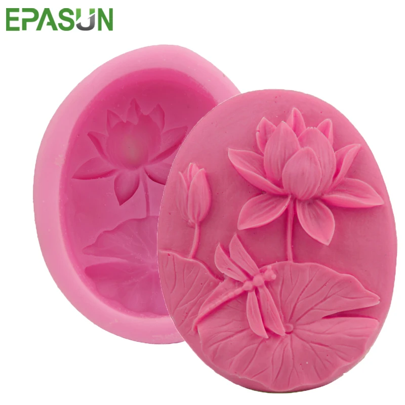 

EPASUN Lotus Leaf 3D Soap Mold Making Silicone Flower Cake Chocolate Mould Decorating Tools Fondant Baking Sugar Craft DIY