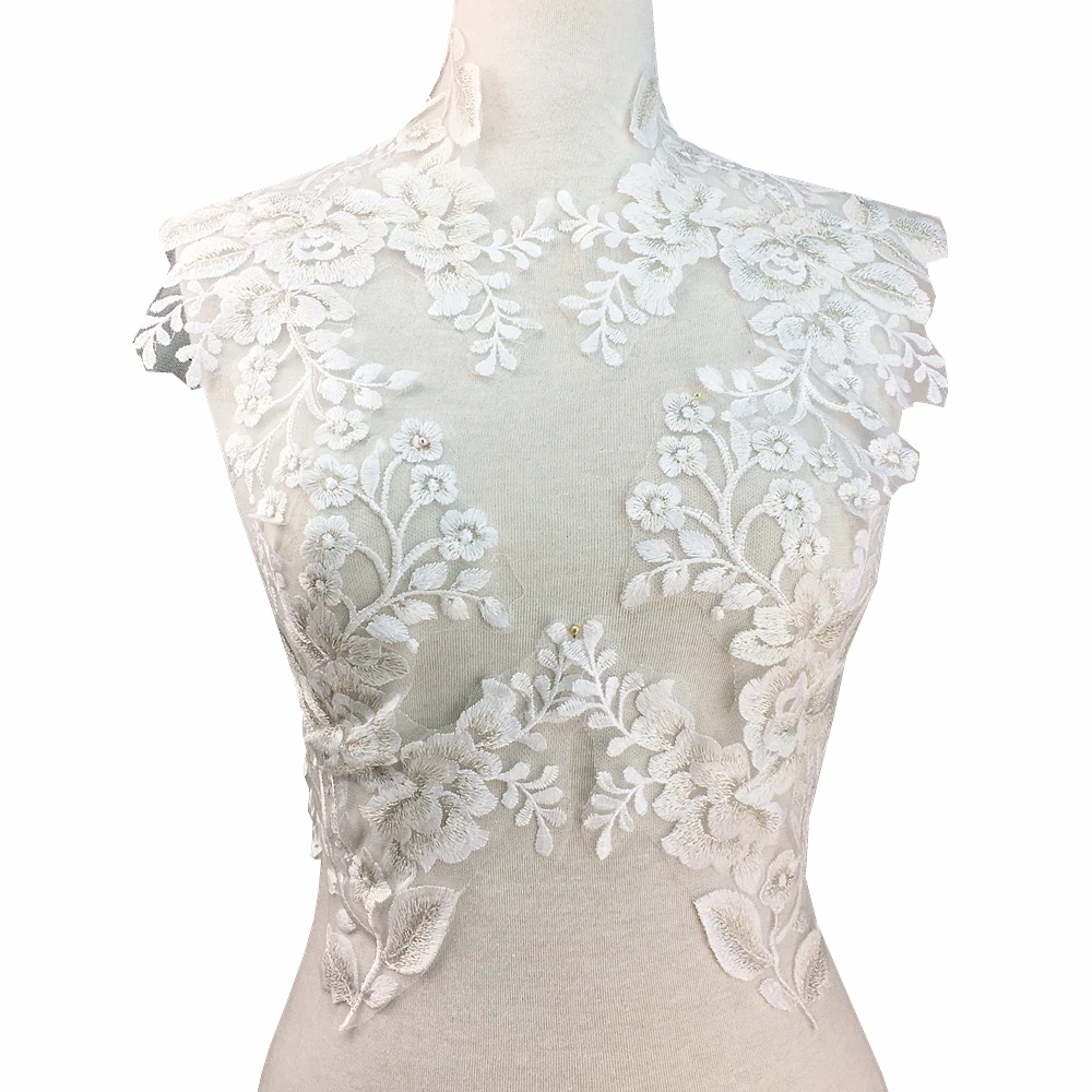 4 шт. белый цветок вышитые патч для свадебного платья вышивка аппликация Кружева