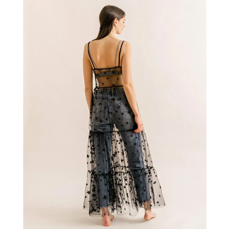 Милое женское Сетчатое прозрачное длинное платье для девочек накидка на бикини