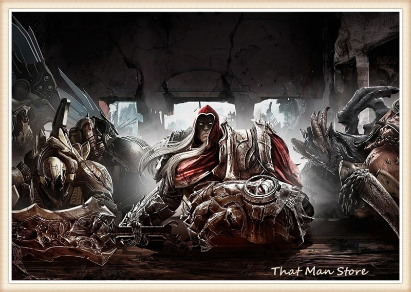 Darksiders War Game белый постер из бумаги с покрытием бар кафе гостиная столовая