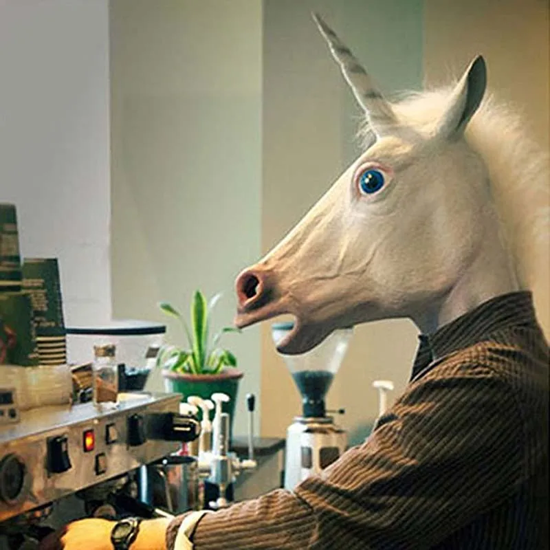 Анды Жуткий Единорог лошадь единорог маска на голову Хэллоуин карнавальный