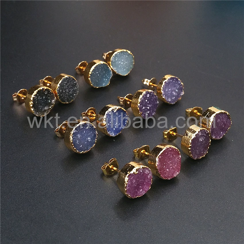 Серьги-гвоздики с драгоценными камнями серьги-гвоздики 10 мм круглая форма оптом