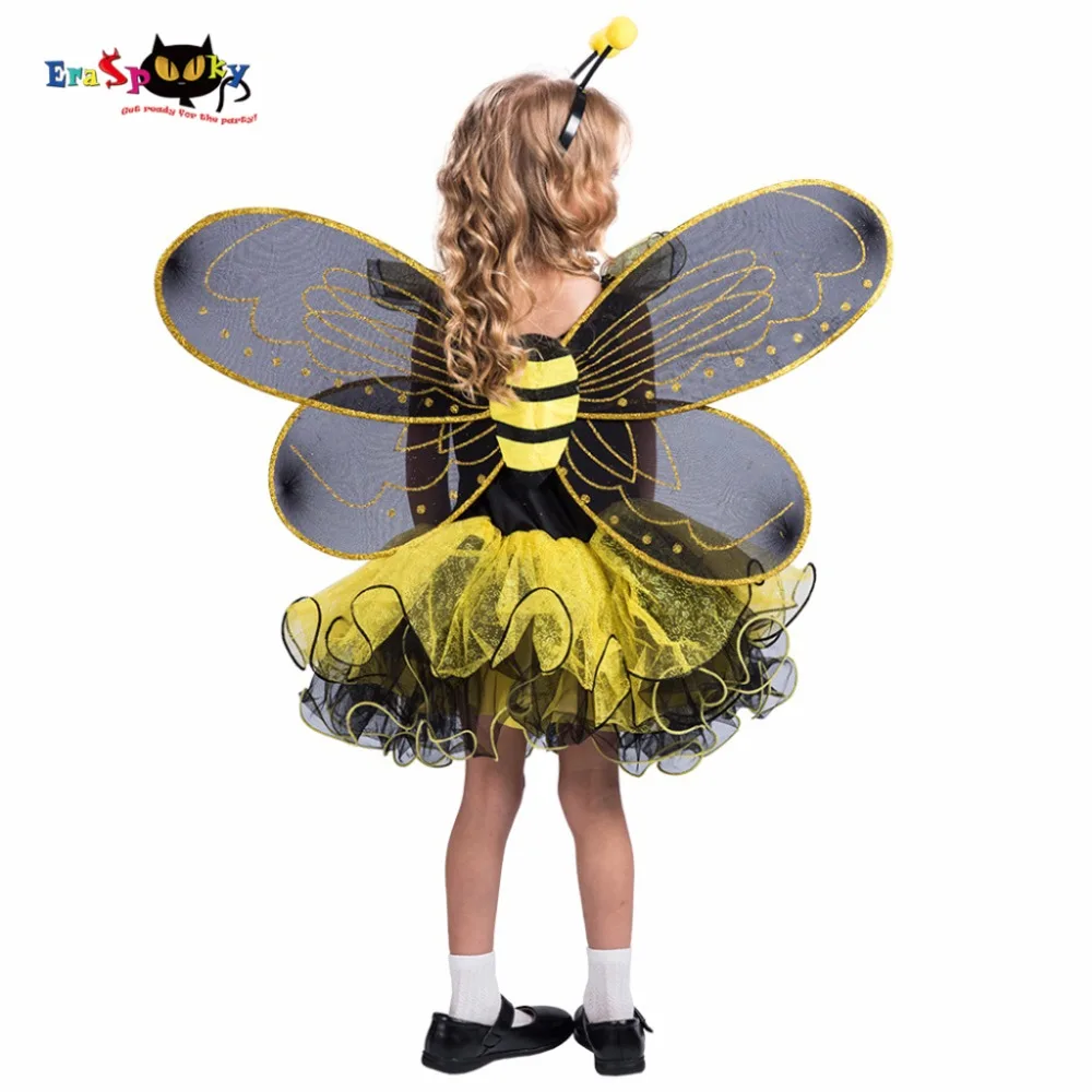 

Eraspooky Yellow Bumble Bee Dress Wings Halloween Costume For Kids Girls Love Live Cosplay Christmas Party Fancy Dress