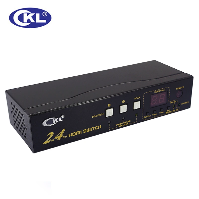 10 шт./лот CKL 224H высокое качество 2 в 4 Выход HDMI переключатель разделитель поддержка